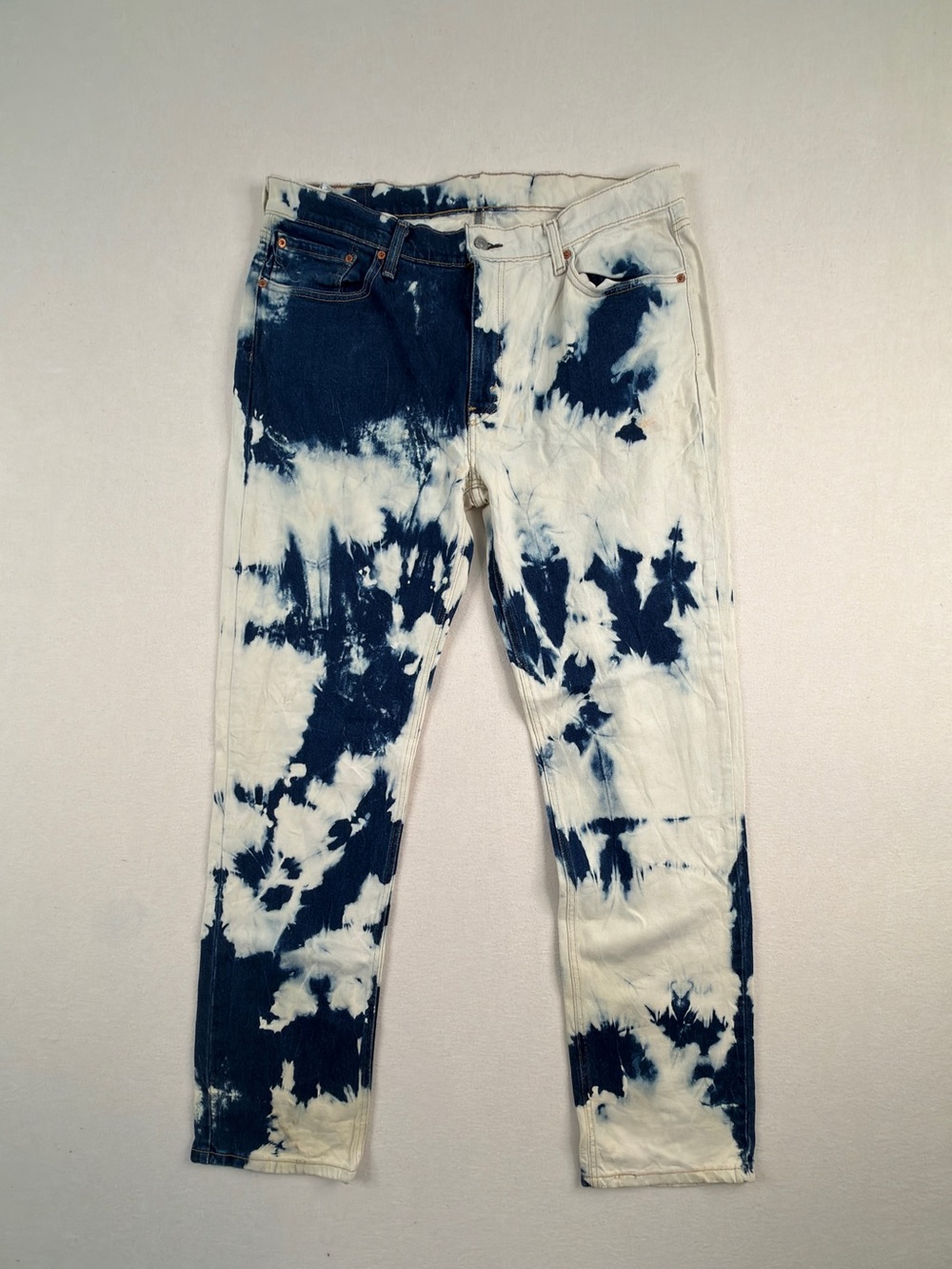 Levi’s 541 Athletic Taper Tie Dye Bleach Wash Jeans 36x34 Y2K Denim